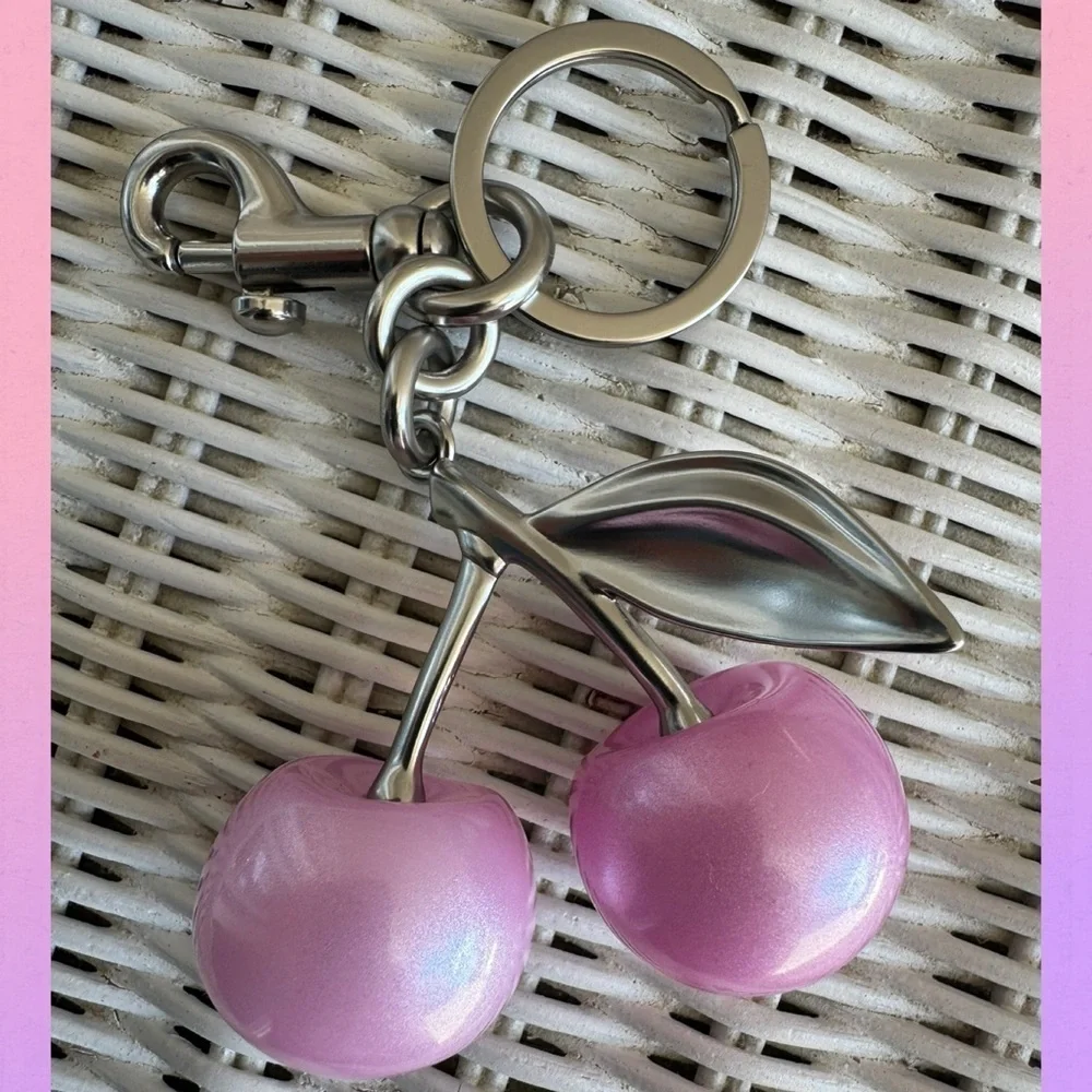Lavender-Pink Cherry Keychain